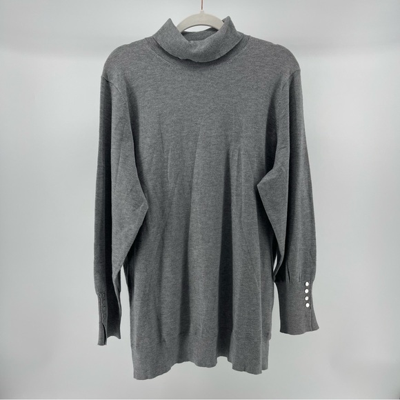 Torrid Everyday Soft Turtleneck Sweater in Grey, NWT, Women's 3X - Picture 2 of 9